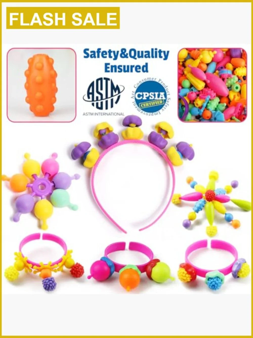 520+ Snap Pop Beads Jewelry Making Kit for Kids